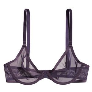 Cup Mesh Plunge bra size 30 E in Dusk